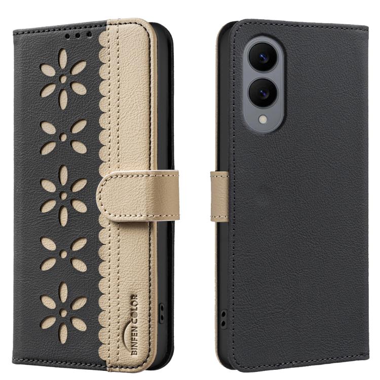 Custodia per telefono in pelle con motivo floreale traforato e protezione RFID., For Samsung Galaxy S25 Edge 5G, For Samsung Galaxy S25 / S24 5G, For Samsung Galaxy S25+ / S24+ 5G, For Samsung Galaxy S25 Ultra 5G