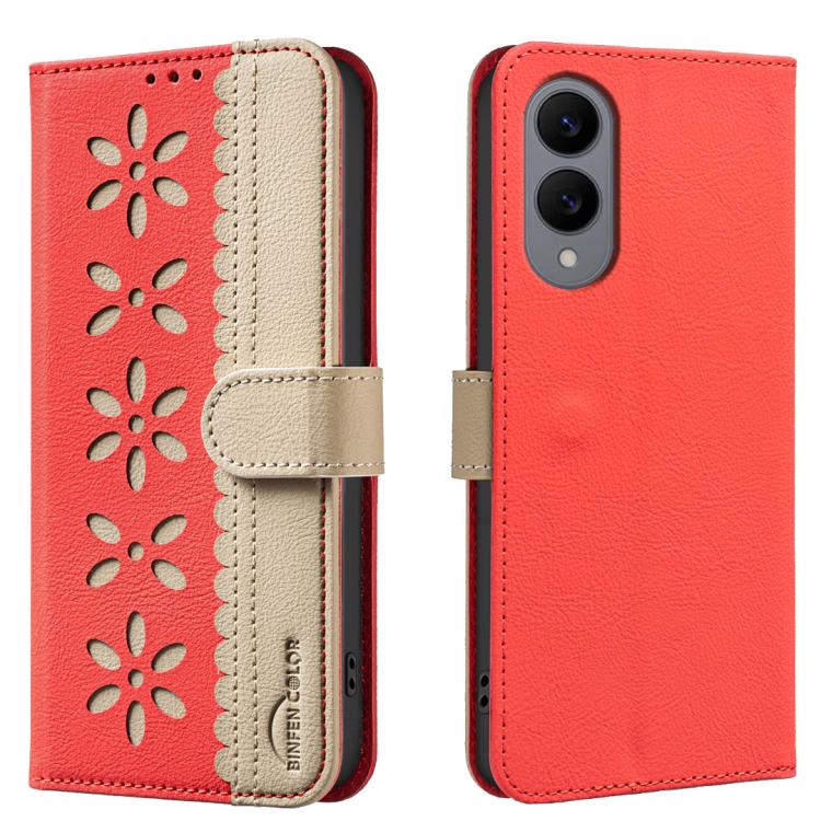 Custodia per telefono in pelle con motivo floreale traforato e protezione RFID., For Samsung Galaxy S25 Edge 5G, For Samsung Galaxy S25 / S24 5G, For Samsung Galaxy S25+ / S24+ 5G, For Samsung Galaxy S25 Ultra 5G