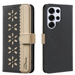 Custodia per telefono in pelle con motivo floreale traforato e protezione RFID., For Samsung Galaxy S25 Edge 5G, For Samsung Galaxy S25 / S24 5G, For Samsung Galaxy S25+ / S24+ 5G, For Samsung Galaxy S25 Ultra 5G