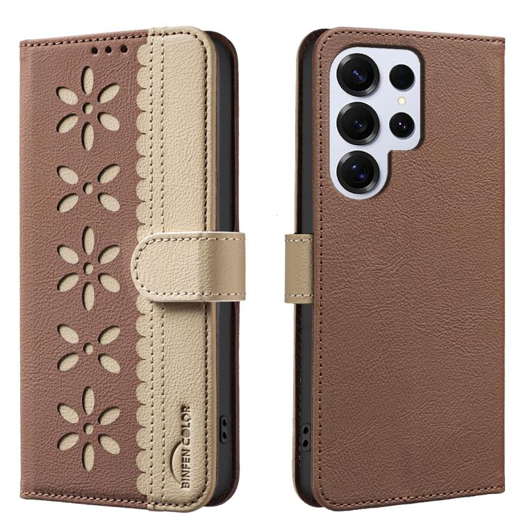 Custodia per telefono in pelle con motivo floreale traforato e protezione RFID., For Samsung Galaxy S25 Edge 5G, For Samsung Galaxy S25 / S24 5G, For Samsung Galaxy S25+ / S24+ 5G, For Samsung Galaxy S25 Ultra 5G
