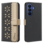 Custodia per telefono in pelle con motivo floreale traforato e protezione RFID., For Galaxy S26 FE 5G, For Samsung Galaxy S26 Ultra 5G, For Samsung Galaxy S26 5G, For Samsung Galaxy S25 FE 5G