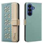 Custodia per telefono in pelle con motivo floreale traforato e protezione RFID., For Galaxy S26 FE 5G, For Samsung Galaxy S26 Ultra 5G, For Samsung Galaxy S26 5G, For Samsung Galaxy S25 FE 5G