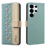 Custodia per telefono in pelle con motivo floreale traforato e protezione RFID., For Galaxy S26 FE 5G, For Samsung Galaxy S26 Ultra 5G, For Samsung Galaxy S26 5G, For Samsung Galaxy S25 FE 5G