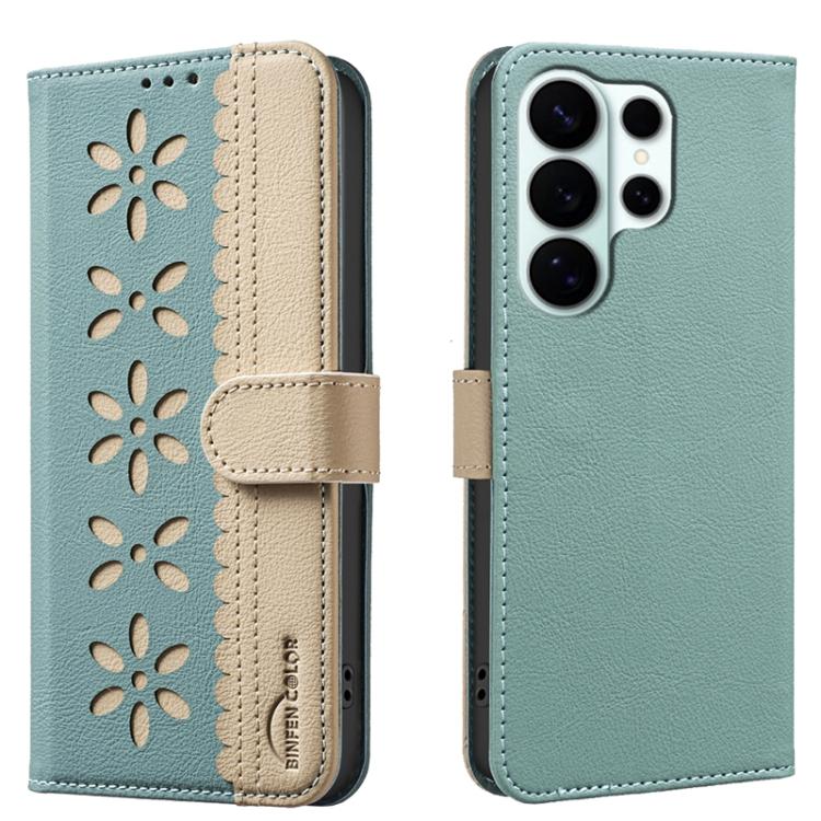 Custodia per telefono in pelle con motivo floreale traforato e protezione RFID., For Galaxy S26 FE 5G, For Samsung Galaxy S26 Ultra 5G, For Samsung Galaxy S26 5G, For Samsung Galaxy S25 FE 5G