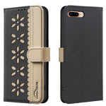 Custodia per telefono in pelle con motivo floreale traforato e protezione RFID., For iPhone XS Max, For iPhone 6 Plus / 7 Plus / 8 Plus, For iPhone 6 / 7 / 8