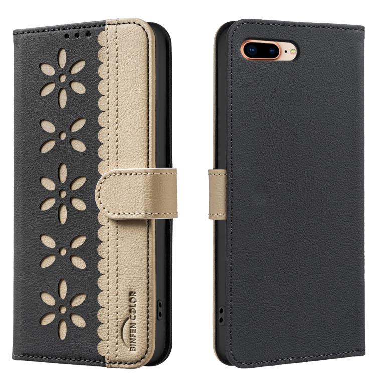 Custodia per telefono in pelle con motivo floreale traforato e protezione RFID., For iPhone XS Max, For iPhone 6 Plus / 7 Plus / 8 Plus, For iPhone 6 / 7 / 8