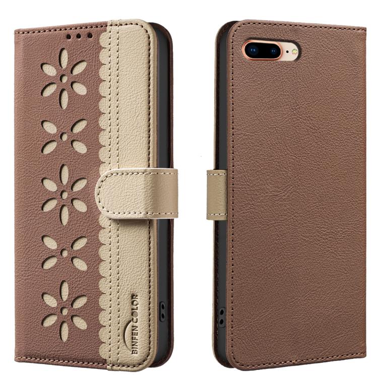 Custodia per telefono in pelle con motivo floreale traforato e protezione RFID., For iPhone XS Max, For iPhone 6 Plus / 7 Plus / 8 Plus, For iPhone 6 / 7 / 8