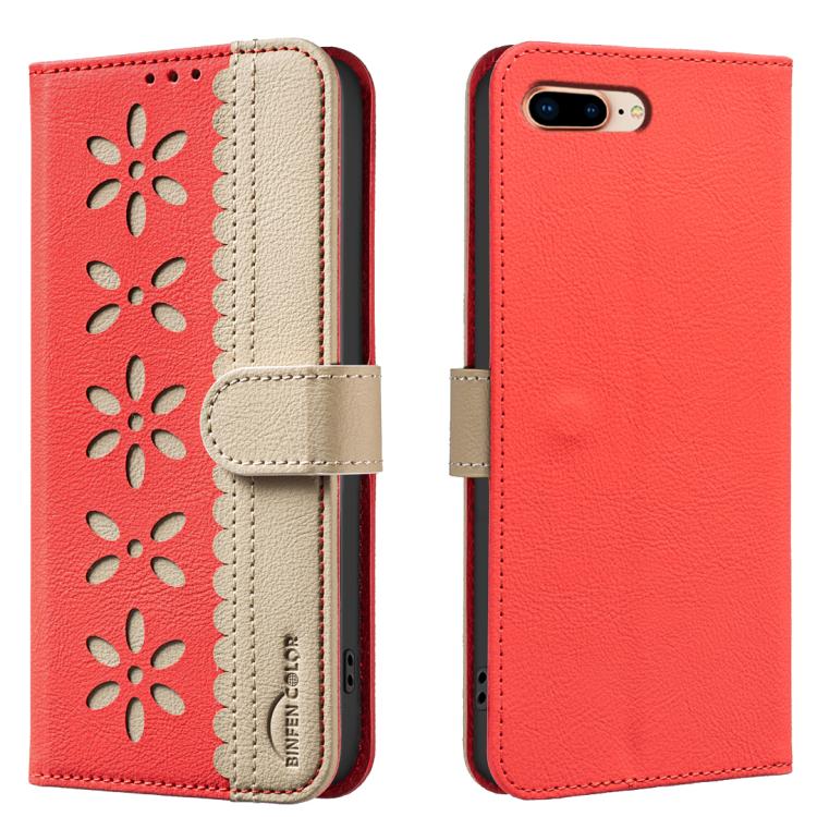 Custodia per telefono in pelle con motivo floreale traforato e protezione RFID., For iPhone XS Max, For iPhone 6 Plus / 7 Plus / 8 Plus, For iPhone 6 / 7 / 8