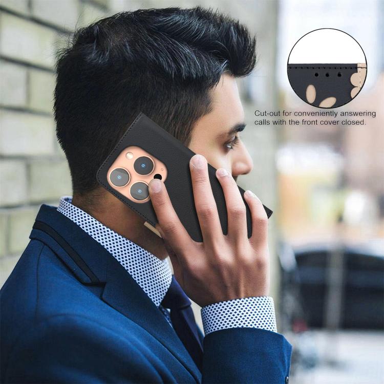 Custodia per telefono in pelle con motivo floreale traforato e protezione RFID., For iPhone 13 Pro Max, For iPhone 13 Pro, For iPhone 12 / 12 Pro, For iPhone 12 Pro Max