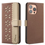 Custodia per telefono in pelle con motivo floreale traforato e protezione RFID., For iPhone 13 Pro Max, For iPhone 13 Pro, For iPhone 12 / 12 Pro, For iPhone 12 Pro Max