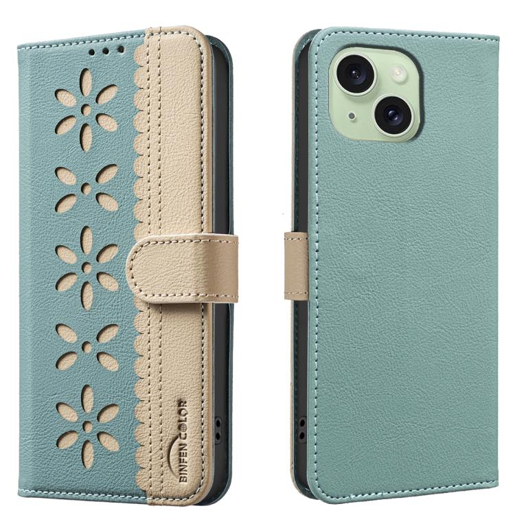 Custodia per telefono in pelle con motivo floreale traforato e protezione RFID., For iPhone 16, For iPhone 15 Pro Max, For iPhone 15 Pro, For iPhone 14 Plus / 15 Plus