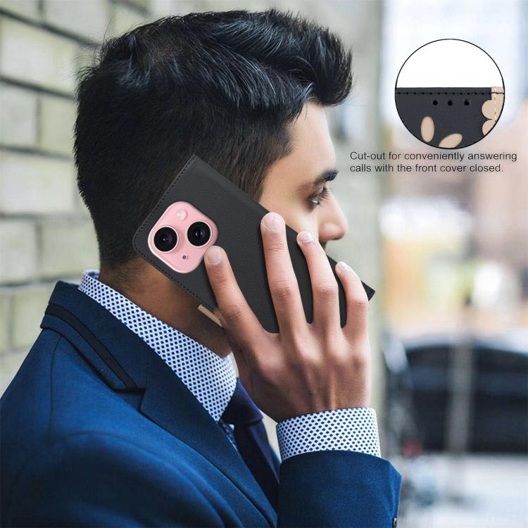 Custodia per telefono in pelle con motivo floreale traforato e protezione RFID., For iPhone 15, For iPhone 13 / 14, For iPhone 14 Pro, For iPhone 14 Pro Max
