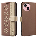 Custodia per telefono in pelle con motivo floreale traforato e protezione RFID., For iPhone 15, For iPhone 13 / 14, For iPhone 14 Pro, For iPhone 14 Pro Max