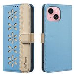 Custodia per telefono in pelle con motivo floreale traforato e protezione RFID., For iPhone 15, For iPhone 13 / 14, For iPhone 14 Pro, For iPhone 14 Pro Max