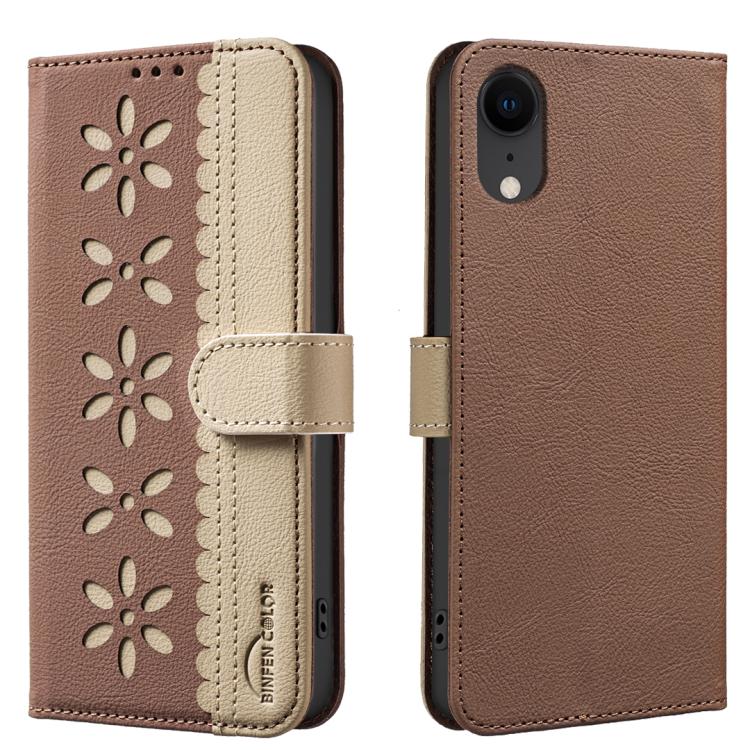 Custodia per telefono in pelle con motivo floreale traforato e protezione RFID., For iPhone 11 Pro Max, For iPhone 11, For iPhone 11 Pro, For iPhone XR