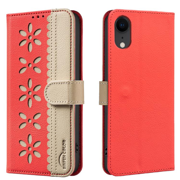 Custodia per telefono in pelle con motivo floreale traforato e protezione RFID., For iPhone 11 Pro Max, For iPhone 11, For iPhone 11 Pro, For iPhone XR