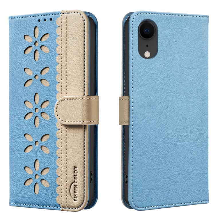 Custodia per telefono in pelle con motivo floreale traforato e protezione RFID., For iPhone 11 Pro Max, For iPhone 11, For iPhone 11 Pro, For iPhone XR