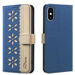 Custodia per telefono in pelle con motivo floreale traforato e protezione RFID., For iPhone XS Max, For iPhone 6 Plus / 7 Plus / 8 Plus, For iPhone 6 / 7 / 8