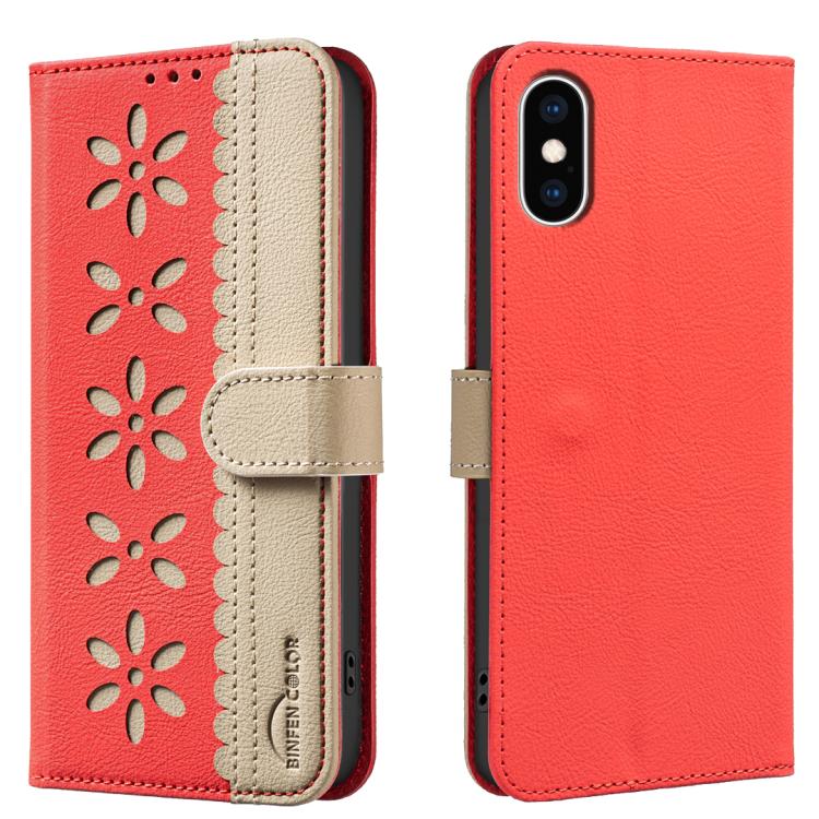 Custodia per telefono in pelle con motivo floreale traforato e protezione RFID., For iPhone XS Max, For iPhone 6 Plus / 7 Plus / 8 Plus, For iPhone 6 / 7 / 8
