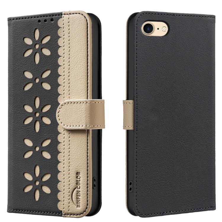 Custodia per telefono in pelle con motivo floreale traforato e protezione RFID., For iPhone XS Max, For iPhone 6 Plus / 7 Plus / 8 Plus, For iPhone 6 / 7 / 8