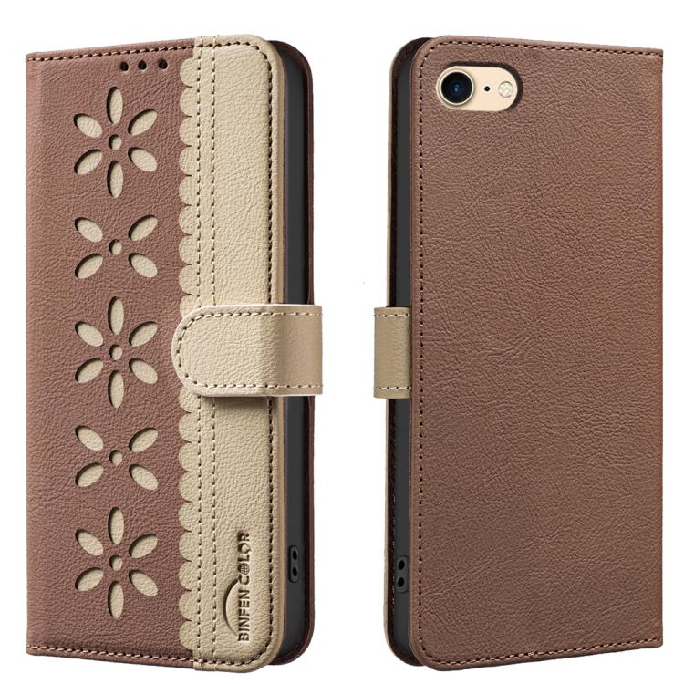 Custodia per telefono in pelle con motivo floreale traforato e protezione RFID., For iPhone XS Max, For iPhone 6 Plus / 7 Plus / 8 Plus, For iPhone 6 / 7 / 8