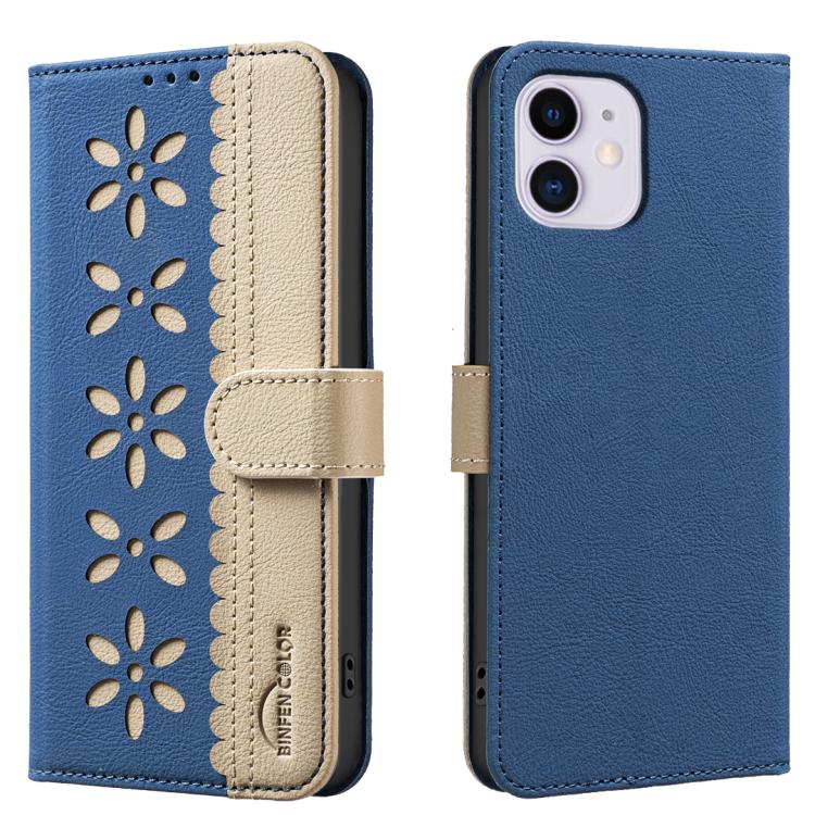 Custodia per telefono in pelle con motivo floreale traforato e protezione RFID., For iPhone 11 Pro Max, For iPhone 11, For iPhone 11 Pro, For iPhone XR