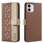 Custodia per telefono in pelle con motivo floreale traforato e protezione RFID., For iPhone 11 Pro Max, For iPhone 11, For iPhone 11 Pro, For iPhone XR