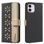 Custodia per telefono in pelle con motivo floreale traforato e protezione RFID., For iPhone 13 Pro Max, For iPhone 13 Pro, For iPhone 12 / 12 Pro, For iPhone 12 Pro Max