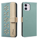 Custodia per telefono in pelle con motivo floreale traforato e protezione RFID., For iPhone 13 Pro Max, For iPhone 13 Pro, For iPhone 12 / 12 Pro, For iPhone 12 Pro Max
