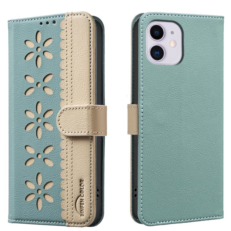 Custodia per telefono in pelle con motivo floreale traforato e protezione RFID., For iPhone 13 Pro Max, For iPhone 13 Pro, For iPhone 12 / 12 Pro, For iPhone 12 Pro Max