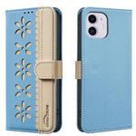 Custodia per telefono in pelle con motivo floreale traforato e protezione RFID., For iPhone 13 Pro Max, For iPhone 13 Pro, For iPhone 12 / 12 Pro, For iPhone 12 Pro Max