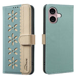 Custodia per telefono in pelle con motivo floreale traforato e protezione RFID., For iPhone 16, For iPhone 15 Pro Max, For iPhone 15 Pro, For iPhone 14 Plus / 15 Plus