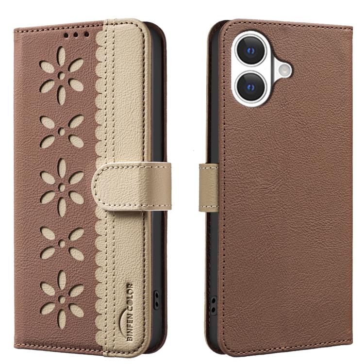 Custodia per telefono in pelle con motivo floreale traforato e protezione RFID., For iPhone 18 Pro/17 Pro, For iPhone 18 Pro Max/17 Pro Max, For iPhone 16e / 17e, For iPhone 17