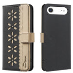 Custodia per telefono in pelle con motivo floreale traforato e protezione RFID., For iPhone Air, For iPhone 16 Pro Max, For iPhone 16 Pro, For iPhone 16 Plus