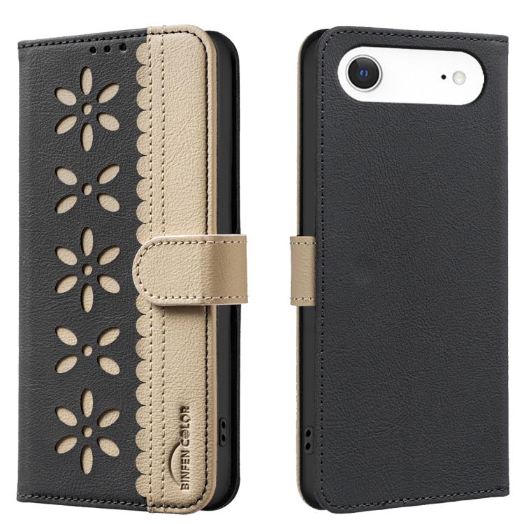 Custodia per telefono in pelle con motivo floreale traforato e protezione RFID., For iPhone Air, For iPhone 16 Pro Max, For iPhone 16 Pro, For iPhone 16 Plus