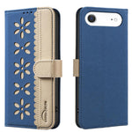 Custodia per telefono in pelle con motivo floreale traforato e protezione RFID., For iPhone Air, For iPhone 16 Pro Max, For iPhone 16 Pro, For iPhone 16 Plus