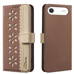 Custodia per telefono in pelle con motivo floreale traforato e protezione RFID., For iPhone Air, For iPhone 16 Pro Max, For iPhone 16 Pro, For iPhone 16 Plus