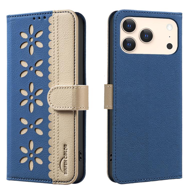 Custodia per telefono in pelle con motivo floreale traforato e protezione RFID., For iPhone 18 Pro/17 Pro, For iPhone 18 Pro Max/17 Pro Max, For iPhone 16e / 17e, For iPhone 17