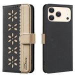 Custodia per telefono in pelle con motivo floreale traforato e protezione RFID., For iPhone 18 Pro/17 Pro, For iPhone 18 Pro Max/17 Pro Max, For iPhone 16e / 17e, For iPhone 17