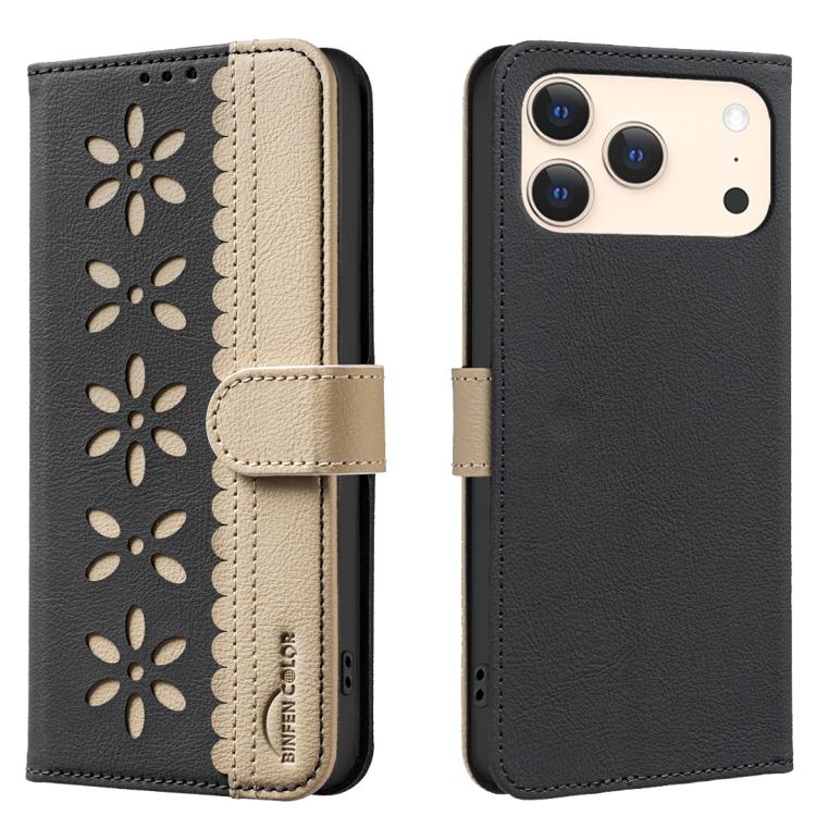 Custodia per telefono in pelle con motivo floreale traforato e protezione RFID., For iPhone 18 Pro/17 Pro, For iPhone 18 Pro Max/17 Pro Max, For iPhone 16e / 17e, For iPhone 17