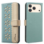 Custodia per telefono in pelle con motivo floreale traforato e protezione RFID., For iPhone 18 Pro/17 Pro, For iPhone 18 Pro Max/17 Pro Max, For iPhone 16e / 17e, For iPhone 17