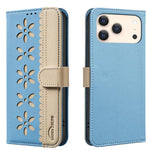 Custodia per telefono in pelle con motivo floreale traforato e protezione RFID., For iPhone 18 Pro/17 Pro, For iPhone 18 Pro Max/17 Pro Max, For iPhone 16e / 17e, For iPhone 17