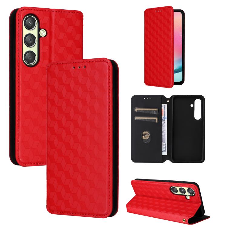 Custodia per telefono in pelle con texture a griglia cubica., For Samsung Galaxy S25 Edge 5G, For Samsung Galaxy S25 5G, For Samsung Galaxy S25+ 5G, For Samsung Galaxy S25 Ultra 5G
