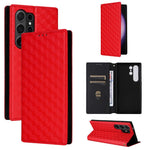 Custodia per telefono in pelle con texture a griglia cubica., For Samsung Galaxy S25 Edge 5G, For Samsung Galaxy S25 5G, For Samsung Galaxy S25+ 5G, For Samsung Galaxy S25 Ultra 5G