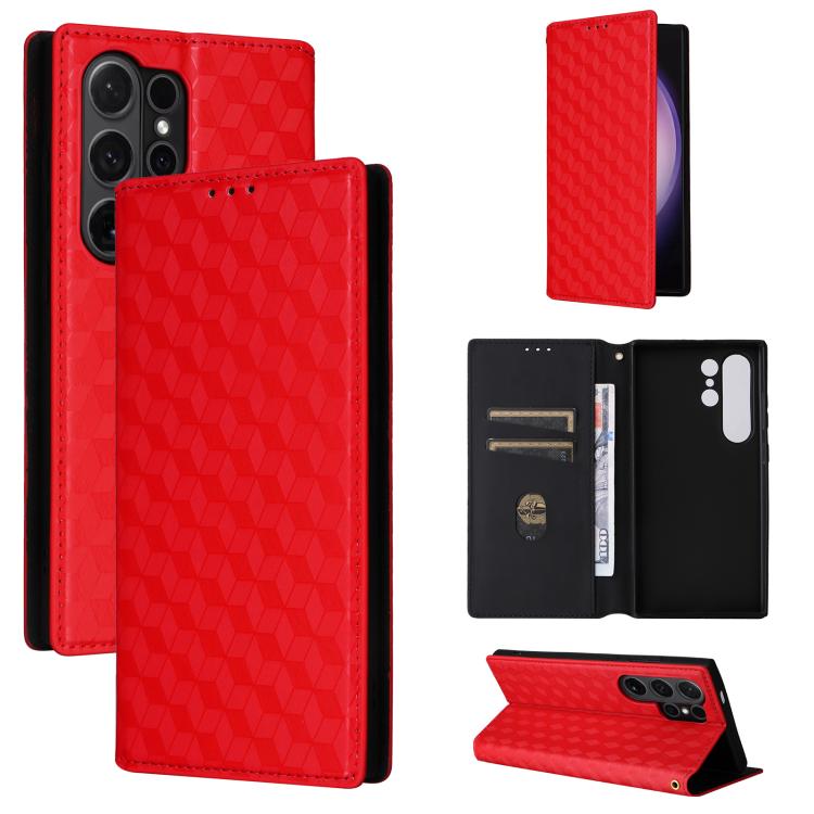 Custodia per telefono in pelle con texture a griglia cubica., For Samsung Galaxy S25 Edge 5G, For Samsung Galaxy S25 5G, For Samsung Galaxy S25+ 5G, For Samsung Galaxy S25 Ultra 5G