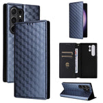 Custodia per telefono in pelle con texture a griglia cubica., For Samsung Galaxy S25 Edge 5G, For Samsung Galaxy S25 5G, For Samsung Galaxy S25+ 5G, For Samsung Galaxy S25 Ultra 5G