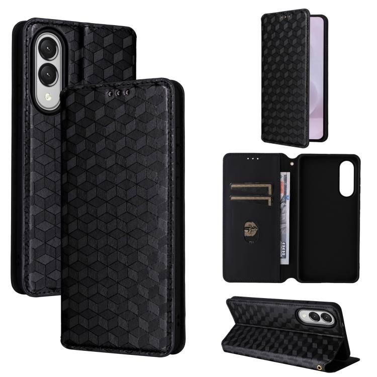 Custodia per telefono in pelle con texture a griglia cubica., For Samsung Galaxy S25 Edge 5G, For Samsung Galaxy S25 5G, For Samsung Galaxy S25+ 5G, For Samsung Galaxy S25 Ultra 5G