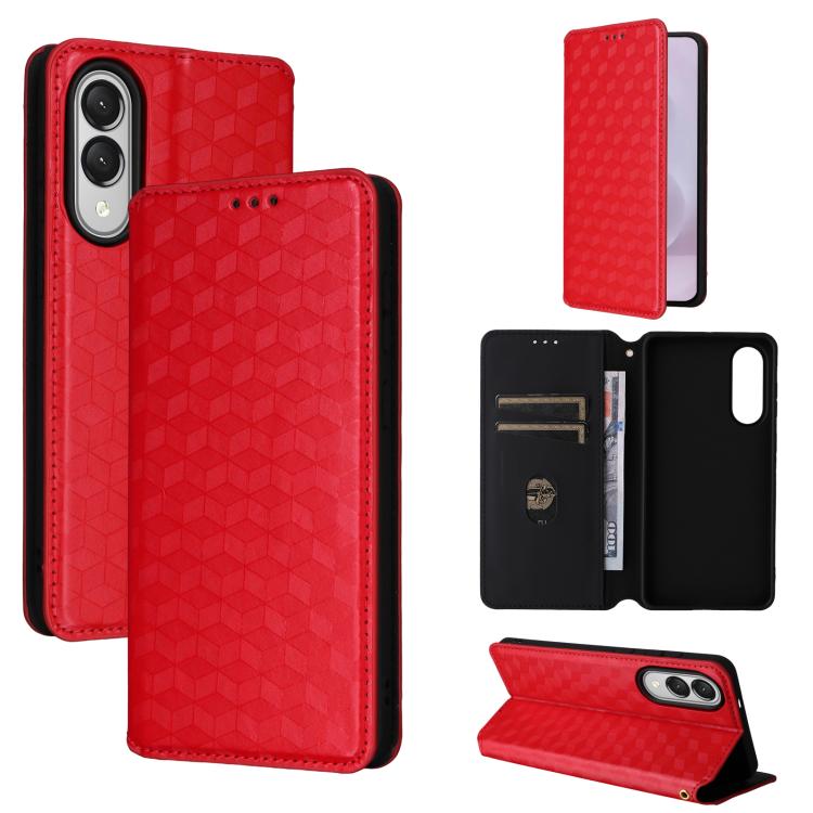 Custodia per telefono in pelle con texture a griglia cubica., For Samsung Galaxy S25 Edge 5G, For Samsung Galaxy S25 5G, For Samsung Galaxy S25+ 5G, For Samsung Galaxy S25 Ultra 5G