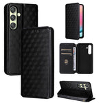 Custodia per telefono in pelle con texture a griglia cubica., For Samsung Galaxy S24 FE 5G, For Samsung Galaxy S24 Ultra 5G, For Samsung Galaxy S24+ 5G, For Samsung Galaxy S24 5G