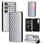 Custodia per telefono in pelle con texture a griglia cubica., For Samsung Galaxy S24 FE 5G, For Samsung Galaxy S24 Ultra 5G, For Samsung Galaxy S24+ 5G, For Samsung Galaxy S24 5G